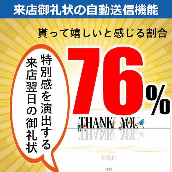 来店御礼状の自動送信機能